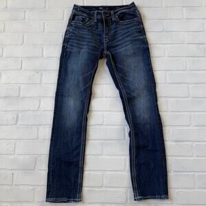 BKE ALEC Women's Dark Wash Straight Leg Skinny Jeans Denim 27 x 30